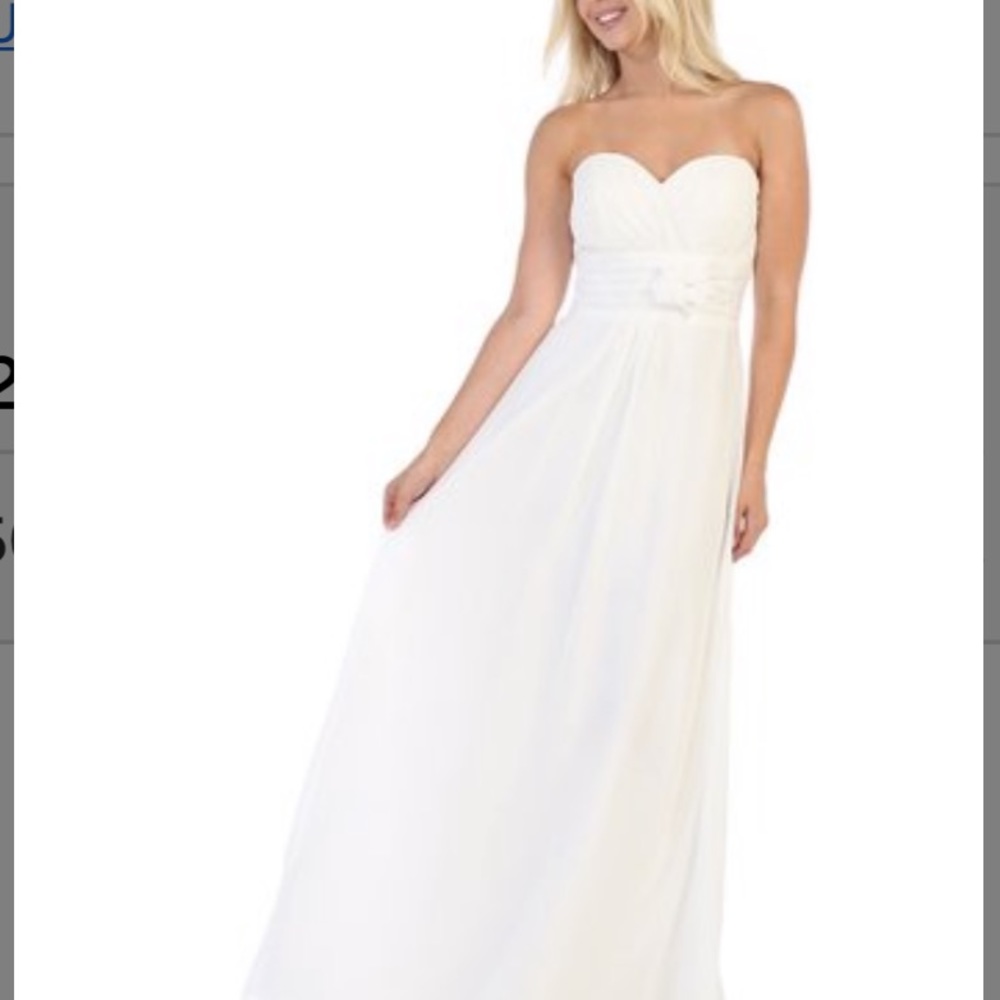 Bloomingdale’s MayQueen Ivory Floral Waist Sweetheart Gown